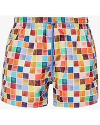Paul Smith - Square Graphic-print Recycled-polyester Swim Shorts X - Lyst
