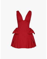 House Of Cb - Amalia Corset-Bodice Stretch-Cotton Mini Dress - Lyst