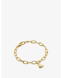 Monica Vinader - Heart-Shaped 18Ct-Plated Vermeil Sterling- Bracelet - Lyst