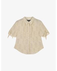Whistles - Patterned Tie-Sleeve Woven Shirt - Lyst