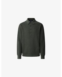 Hackett - Textured Long-Sleeve Wool-Blend Polo - Lyst