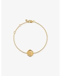 Monica Vinader - Initial A Stamp 18Ct-Vermeil Bracelet - Lyst