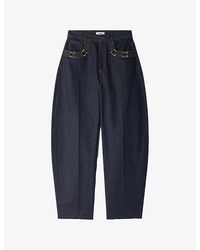 Sandro - Barrel-Leg High-Rise Denim Jeans - Lyst