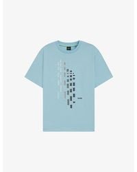 BOSS - Graphic-Print Short-Sleeve Stretch-Cotton T-Shirt - Lyst