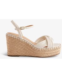 Ted Baker - Amaalia Cross-strap Leather-blend Espadrille Wedges - Lyst