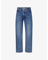 FRAME - The Vertical Crop Straight-Leg Denim Jeans - Lyst