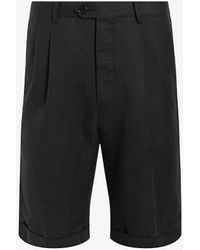 AllSaints - Ora Tallis Pleated Slim-fit Linen And Organic-cotton Shorts - Lyst