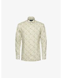 Eton - Banana-print Regular-fit Linen Shirt - Lyst