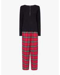 Ralph Lauren - Henley Check-Pattern Cotton-Blend Pyjama Set - Lyst