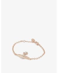 Vivienne Westwood - Mayfair Bas Relief Rose Gold- And Rhodium-plated Brass And Crystal Charm Bracelet - Lyst