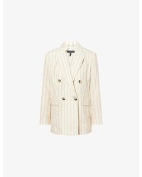 Rag & Bone - Emile Stripe Cotton-Linen Blend Blazer - Lyst