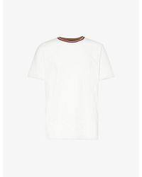 Paul Smith - Artist Stripe Ribbed-neck Organic Cotton-jersey T-shirt Xx - Lyst