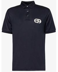 Emporio Armani - Brand-embroidered Split-hem Jersey Polo Shirt X - Lyst