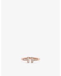 Tiffany & Co. - Tiffany T Wire 18ct Rose-gold And 0.13ct Brilliant-cut Diamond Ring - Lyst