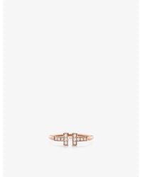 Tiffany & Co. - Tiffany T Wire 18ct Rose-gold And 0.13ct Brilliant-cut Diamond Ring - Lyst