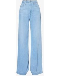 PAIGE - Harper High-rise Wide-leg Denim-blend Jeans - Lyst
