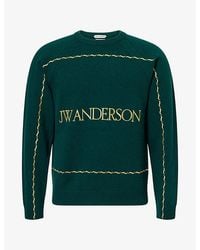 JW Anderson - Embroidered-Logo Crewneck Wool Jumper - Lyst
