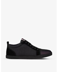 Christian Louboutin - F.a.v Fique A Vontade Leather And Woven Low-top Trainers - Lyst