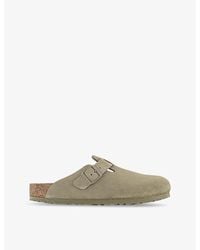 Birkenstock - Boston Logo-Embossed Suede Clogs - Lyst