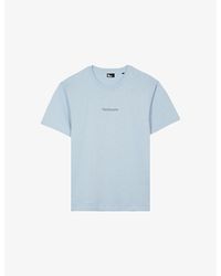 The Kooples - Branded Short-Sleeved Cotton-Jersey T-Shirt - Lyst