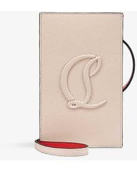 Christian Louboutin - By My Side Logo-embossed Leather Phone Pouch - Lyst