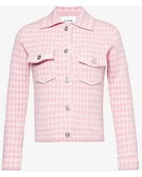 Barrie - Houndstooth-pattern Cashmere And Cotton-blend Jacket - Lyst
