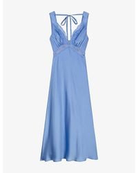 OMNES - Aurelia Lace-Trim Satin Maxi Dress - Lyst