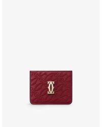 Cartier - C De Logo-Embellished Leather Card Holder - Lyst