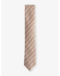 Ted Baker - Niels Pin Stripe-pattern Linen And Silk-blend Tie - Lyst