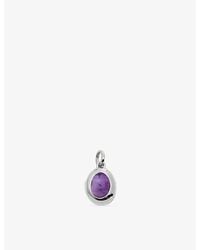 Monica Vinader - February Birthstone Sterling And Amethyst Locket - Lyst