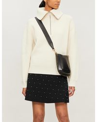 Sandro Pearl-embellished Stretch-knit Mini Skirt - Black