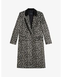 Ted Baker - Leeroi Leopard-print Single-breasted Woven Coat - Lyst