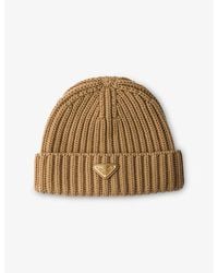 Prada - Logo-Embellished Knitted Wool Beanie - Lyst