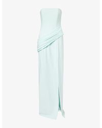 Sabina Bilenko - Corset Draped Crepe Maxi Dress - Lyst
