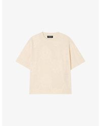 Whistles - Textured Floral-Print Cotton-Jersey Top - Lyst