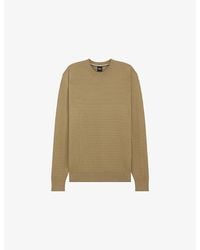 BOSS - Textured Regular-Fit Cotton-Knit Jumper - Lyst