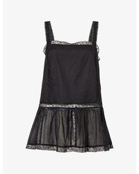 Dissh - Rosin Lace-Trim Cotton-Voile Top - Lyst