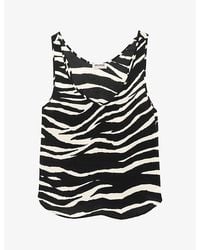 Zadig & Voltaire - Tarys Printed Scoop-Neck Satin Top - Lyst
