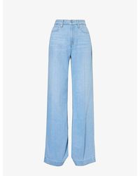 PAIGE - Harper High-rise Wide-leg Denim-blend Jeans - Lyst