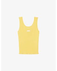 Claudie Pierlot - Contrast-Trim Ribbed Knitted Top - Lyst