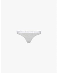 Calvin Klein - Modern Logo Low-Rise Stretch-Cotton Thong - Lyst