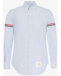 Thom Browne - Brand-patch Long-sleeved Cotton Shirt - Lyst