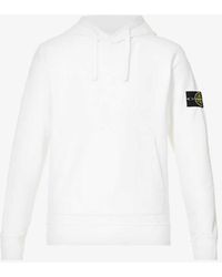 Stone Island - Logo-badge Relaxed-fit Cotton-jersey Hoody X - Lyst