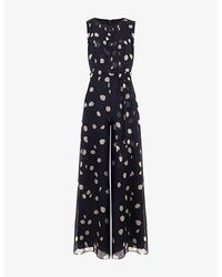 Phase Eight - Maxine Polka-Dot Chiffon Jumpsuit - Lyst