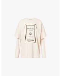 Acne Studios - Layered Graphic Book Print Cotton-Jersey T-Shirt - Lyst