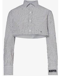 HOMMEGIRLS - Cropped Logo-embroidered Cotton-poplin Shirt - Lyst