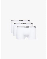 BOSS - Branded Waistband Stretch-Cotton Boxer Trunks - Lyst