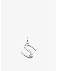 Monica Vinader - Solitaire Diamond Initial S Sterling- And 0.035Ct Lab-Grown Diamond Pendant - Lyst