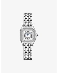 Cartier - Panthère De Small And 0.23Ct Brilliant-Cut Diamond Quartz Watch - Lyst
