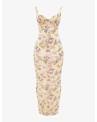 House Of Cb - Robina Floral-Print Stretch-Woven Maxi Dress - Lyst